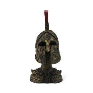 SPARTAN HELMET on Stand Ancient Greek Decor Resin Figurine 8.3"